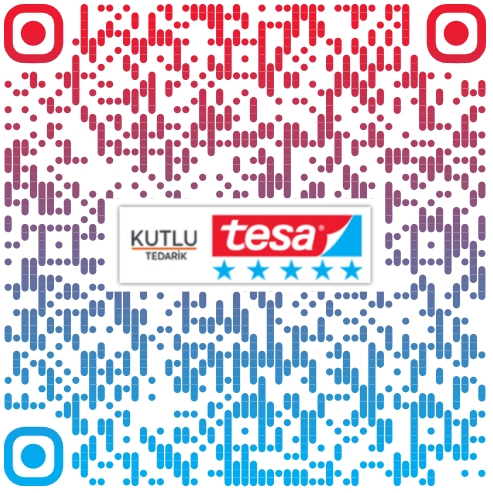 Tesa 60760 Yer İşaretleme ve Çizgili İkaz Bandı Kırmızı Beyaz 33m x 50m